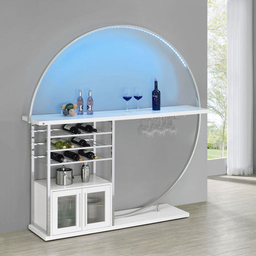 Casey - 2 Door Home Bar Storage Bar With Customizable Lighting - White Furniture Max