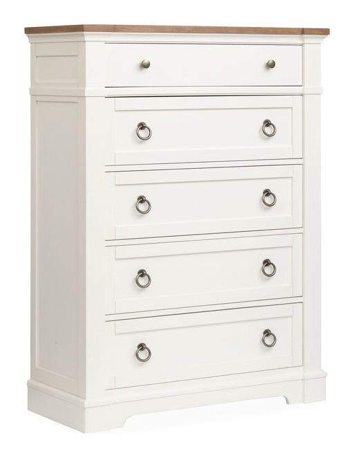 Kingston - Drawer Chest - Whisper White And Cerused Nutmeg Magnussen Furniture