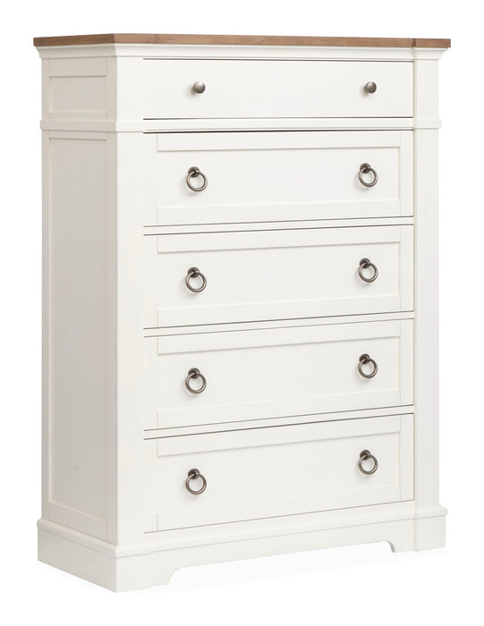 Kingston - Drawer Chest - Whisper White And Cerused Nutmeg Magnussen Furniture
