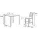 Dining Table Set With 4 Cross Back Chairs, Upholstered Cushions - Charcoal Home Essentials