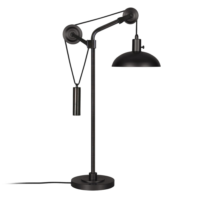 Metal Adjustable Desk Table Lamp With Black Dome Shade - Black