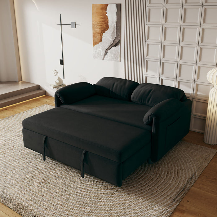 Sofa, Dual Purpose Lounge With Retractable Queen Size Bed Home Essentials