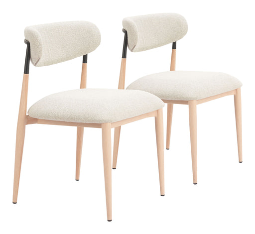 Equinox - Armless Dining Chair (Set of 2) - Oyster Gray / Natural Zuo Modern