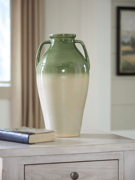 Andorbury - Vase - Green / Beige Signature Design by Ashley®