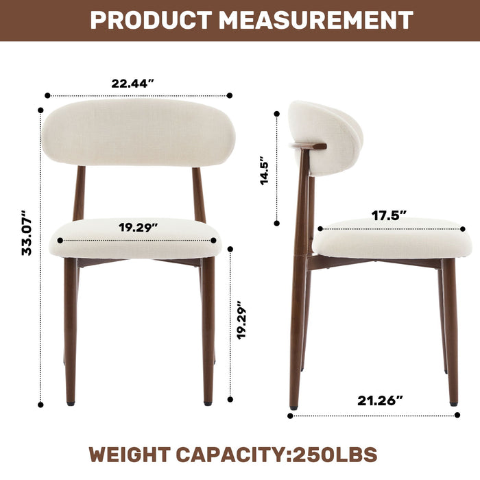 Upholstered Dining Chairs For Dining Room (Set of 2) - Beige Home Essentials