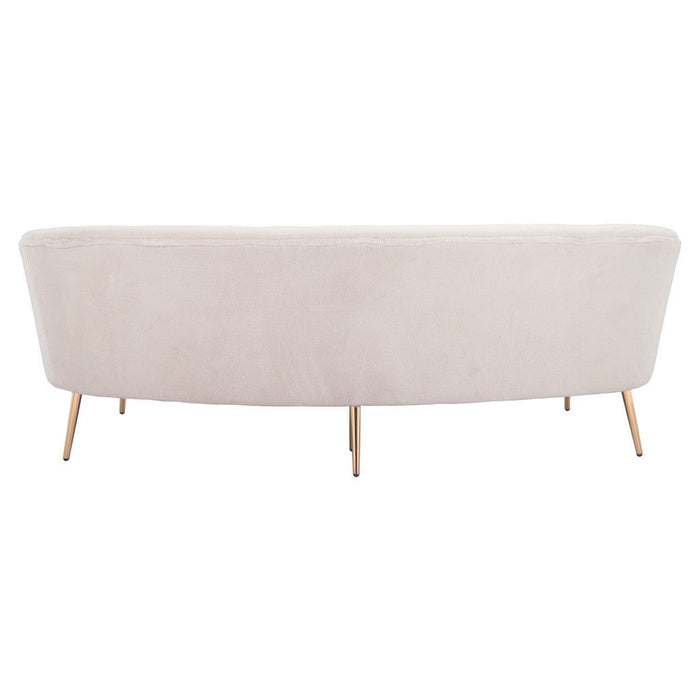 Polyester Sofa With Gold Legs - White