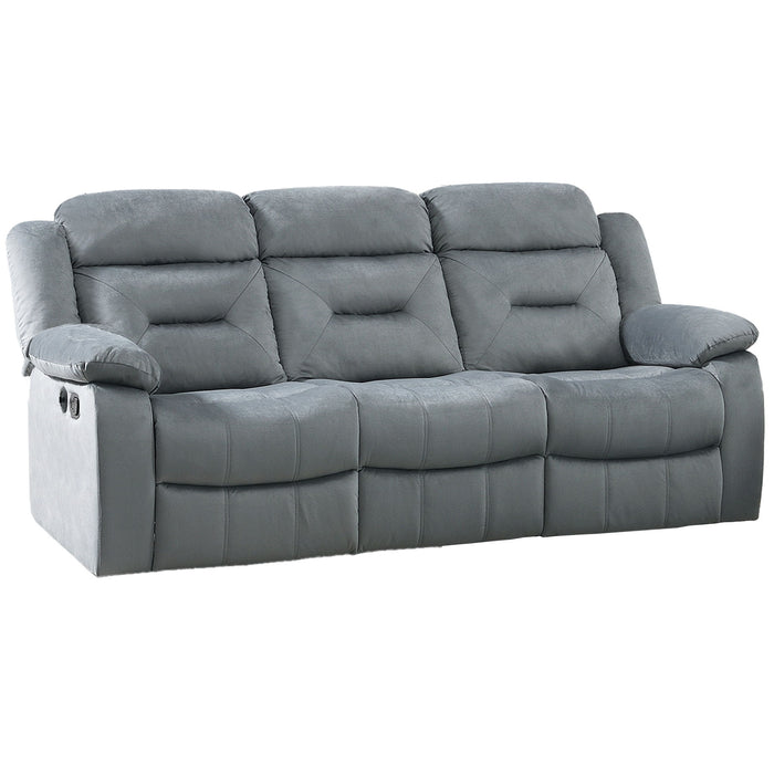 Modern Recliner Sofa With Pillow Arms, Plush Backrest, Horizontal Tufting, USB Charging Port Home Essentials