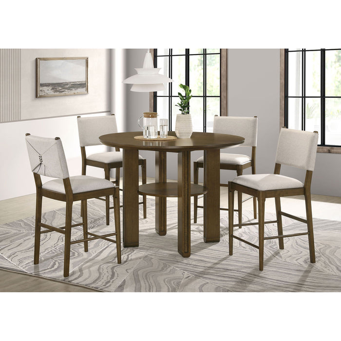 Crispin - 5 Piece Counter Height Dining Set With Upholstered Chairs - Brown Furniture Max