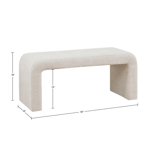 Modern Contemporary Boucle Waterfall Bench JLA