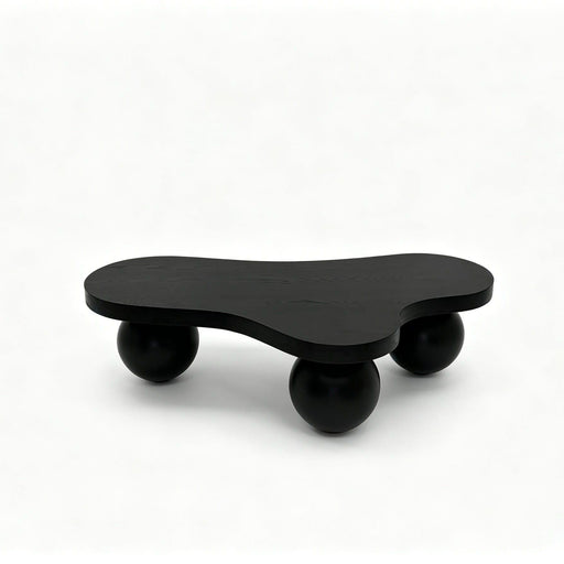 Cloud Shaped Coffee Table & 3 Ball Legs For Living Room - Black Home Essentials