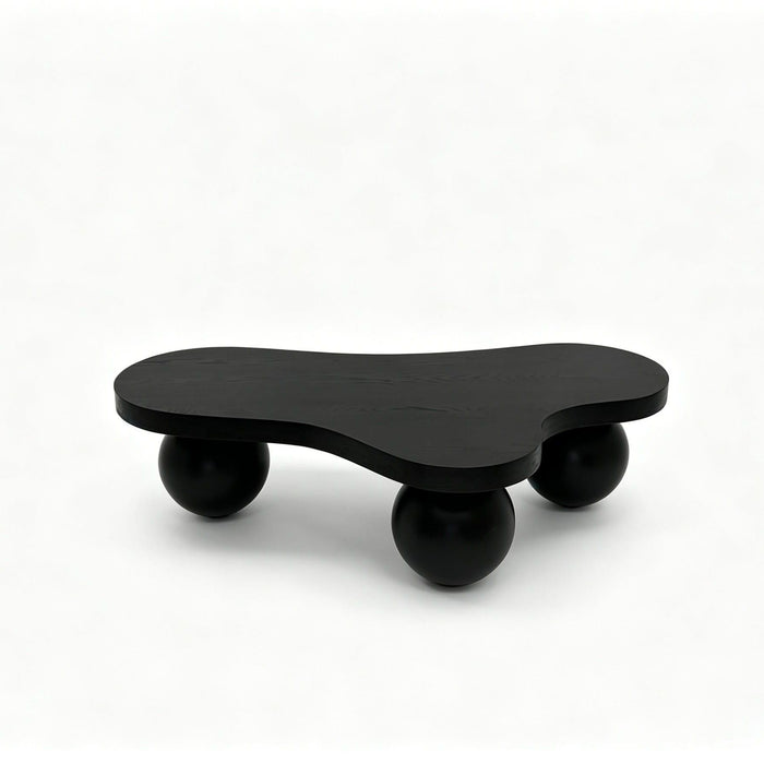 Cloud Shaped Coffee Table & 3 Ball Legs For Living Room - Black Home Essentials
