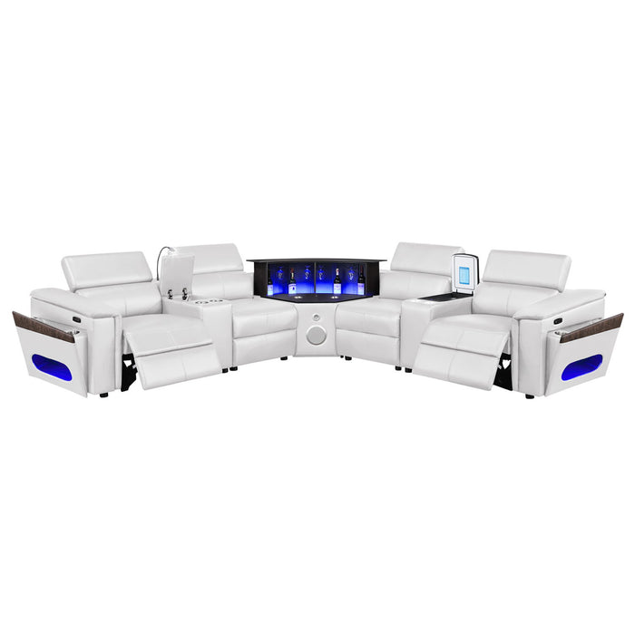 Nova - Sectional With Bluetooth Speaker, LED And Lifting Wine Cabinet Matrix Furniture Group