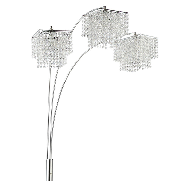 Bali - Shores Hanging Crystal Arc Floor Lamp Floor Lamp - Chrome Furniture Max
