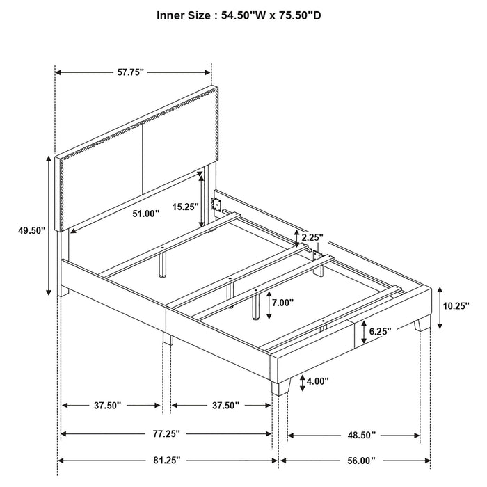 Bed With Nailhead Trim Furniture Max