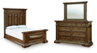 Frantanna - 3 Pc. - Queen Panel Bed, Dresser And Mirror - Brown Signature Design by Ashley®