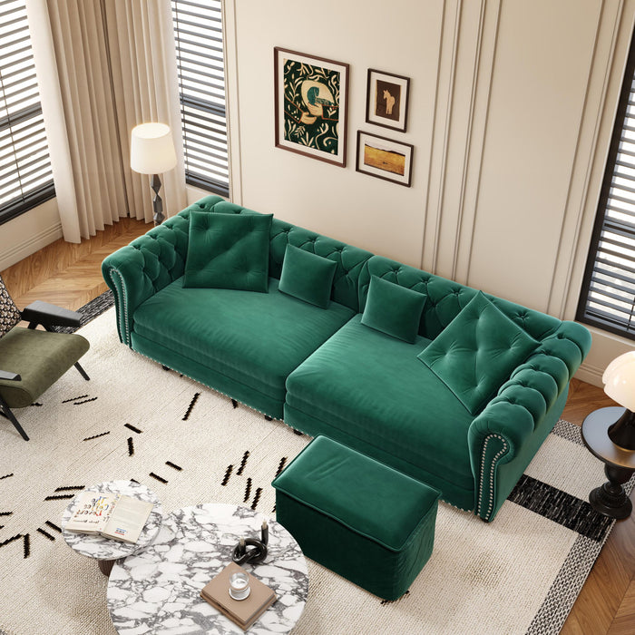 3 In 1 Pull Out Convertible Sleeper Sofa Bed, King Size, Chaise Lounge Home Essentials