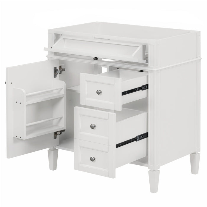 Bathroom Vanity With 2 Drawers And Tip-Out Drawer, Storage Cabinet Hearth and Haven