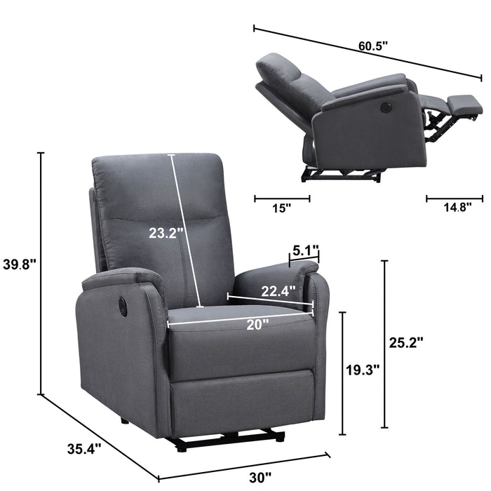 Recliner Chair With Power Function Easy Control Big Stocks, Recliner Single Chair For Living Room, Bed Room