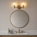 Regal - Double Light Vanity With Clear Ribbed Satin - Antique Brass / Clear Ashcroft Furniture