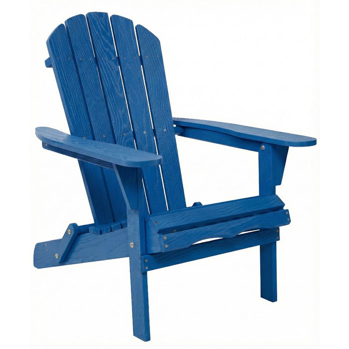 Outdoor Folding Adirondack Chair With Pre-Assembled BackRest & SeatBoard Patio - Navy Blue Home Essentials