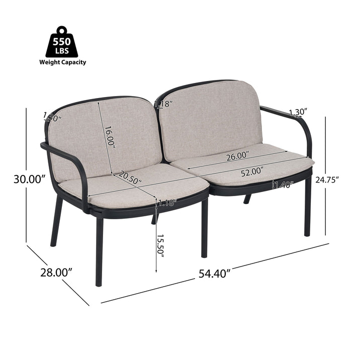 Luna - Outdoor Patio 3 Pieces Chat Set Noble House