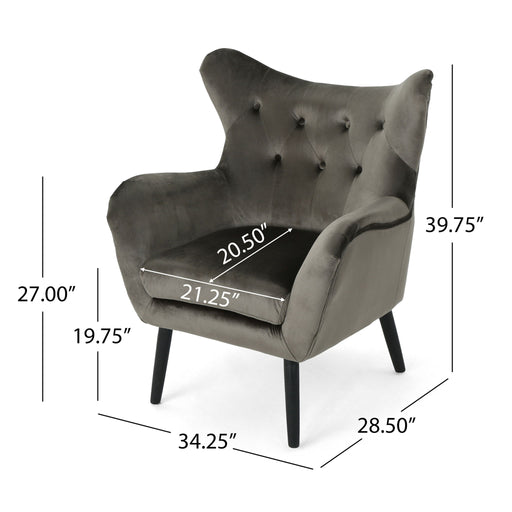 Alyssa - Mid Century Upholstered Arm Chair With Wingback Design Noble House