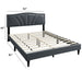 Bed With Nailhead Trim Accents, Upholstered Platform Frame Home Essentials