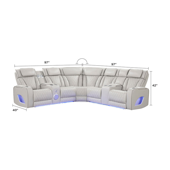 Fortuner - Power Recliner Sectional Sofa Matrix Furniture Group