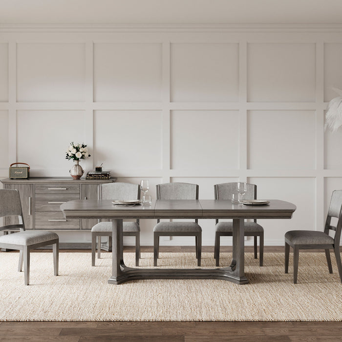 Arcus - Rectangular Dining Table With Butterfly Leaf - Charcoal Gray Home Essentials