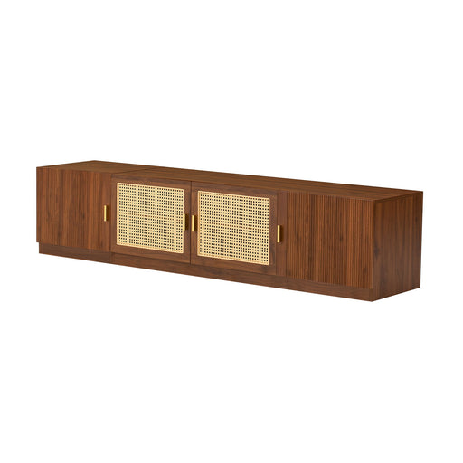 TV Stand, Media Console With Adjustable Shelves - Walnut Hearth and Haven