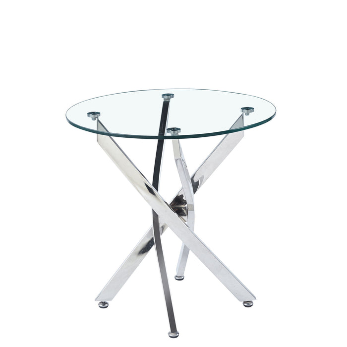 Round Table With Angular Slanted Legs Home Essentials