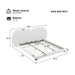 King Size Upholstered Platform Bed With Split Headboard - White Noble House