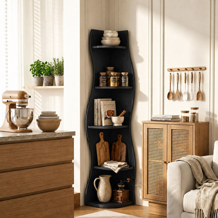 5 Tier S - Shaped Corner Shelf For Living Room Home Essentials