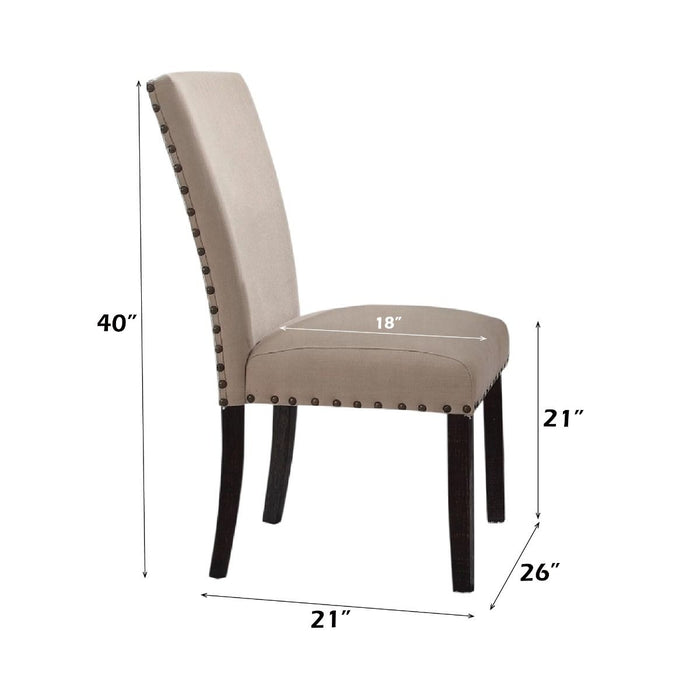 Nolan - Side Chair (Set of 2) - Linen & Salvage Dark Oak ACME