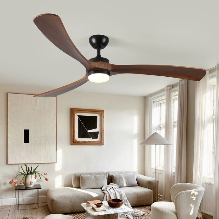 Solid Wood Ceiling Fan With Lights And Remote Control Indoor Outdoor Ceiling Fan 3 Wooden Blades Modern Ceiling Fan For Porch Living Room Bedroom Daily Nest