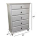 1 Piece Chest 5 Drawers Knob Handles Bedroom Furniture - White Home Essentials