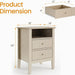Fluted Nightstand With 2 Drawers Home Essentials