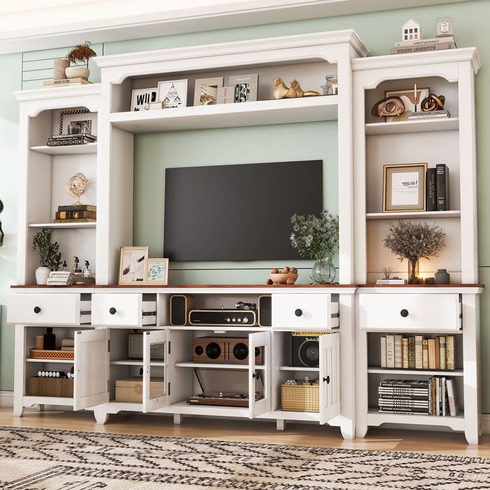 Extra Large TV Stand, Entertainment Center With Storage Cabinets Hearth and Haven