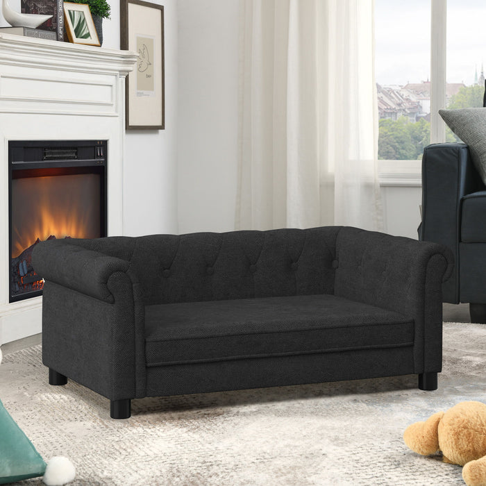 Modern Elegant Rectangle Pet Bed, Durable Elevated Dog Sofa