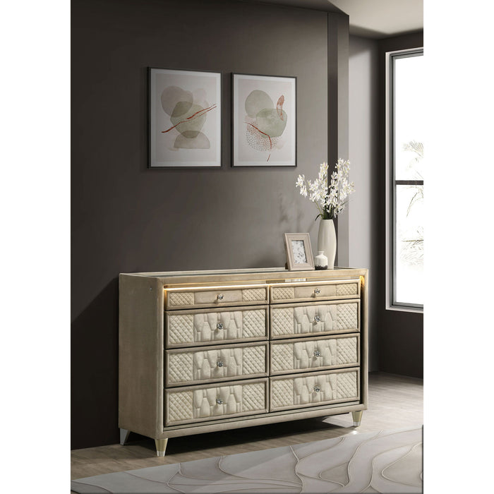 Mika - 8 Drawer LED Dresser Furniture Max