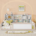 Platform Floor Bed With Guardrail Fence And Side Storage Shelves Home Essentials