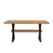 Farmhouse Style X Shaped Legs Dining Table With Metal - Natural Noble House