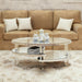 Coffee Table, Oval Double Layer Home Furnishing - Silver Home Essentials
