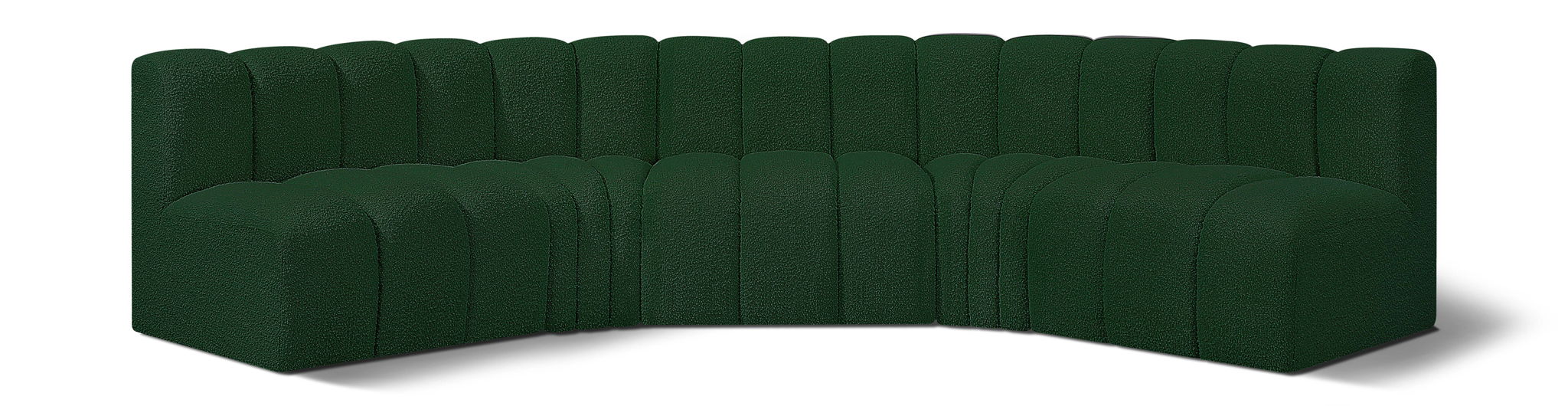 Arc - Boucle Fabric 5 Piece U-Shaped Modular Sofa Meridian Furniture