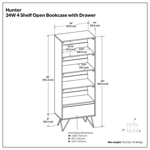 Hunter - Tall Bookcase - Natural Simpli-Home