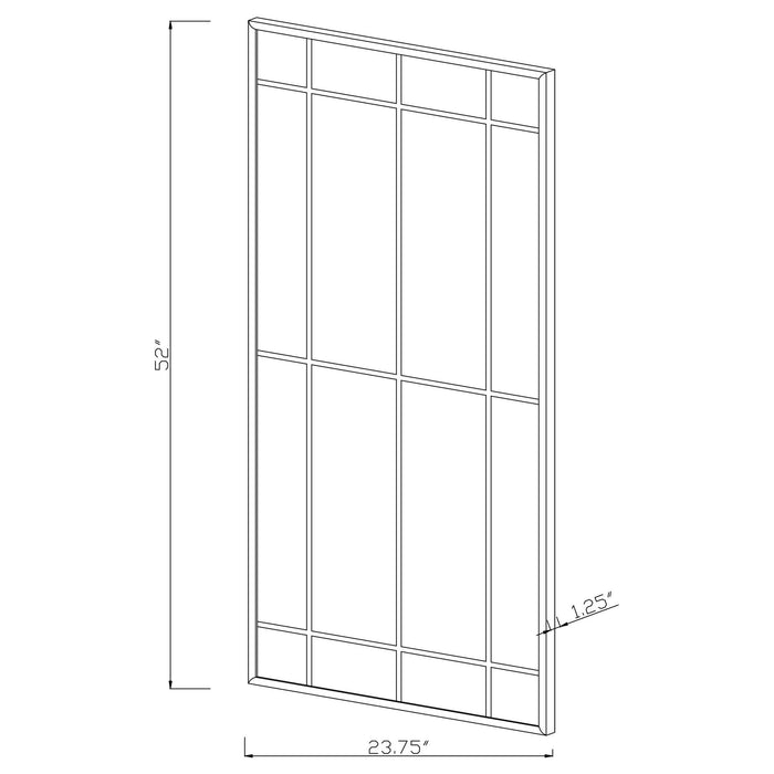 Harvik - Window Pane Wall Mirror With Linear Trim - Black Furniture Max