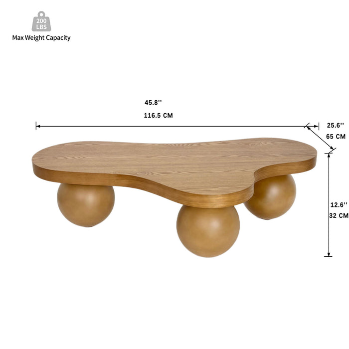 Cloud Shaped Coffee Table With 3 Ball Legs For Living Room Home Essentials