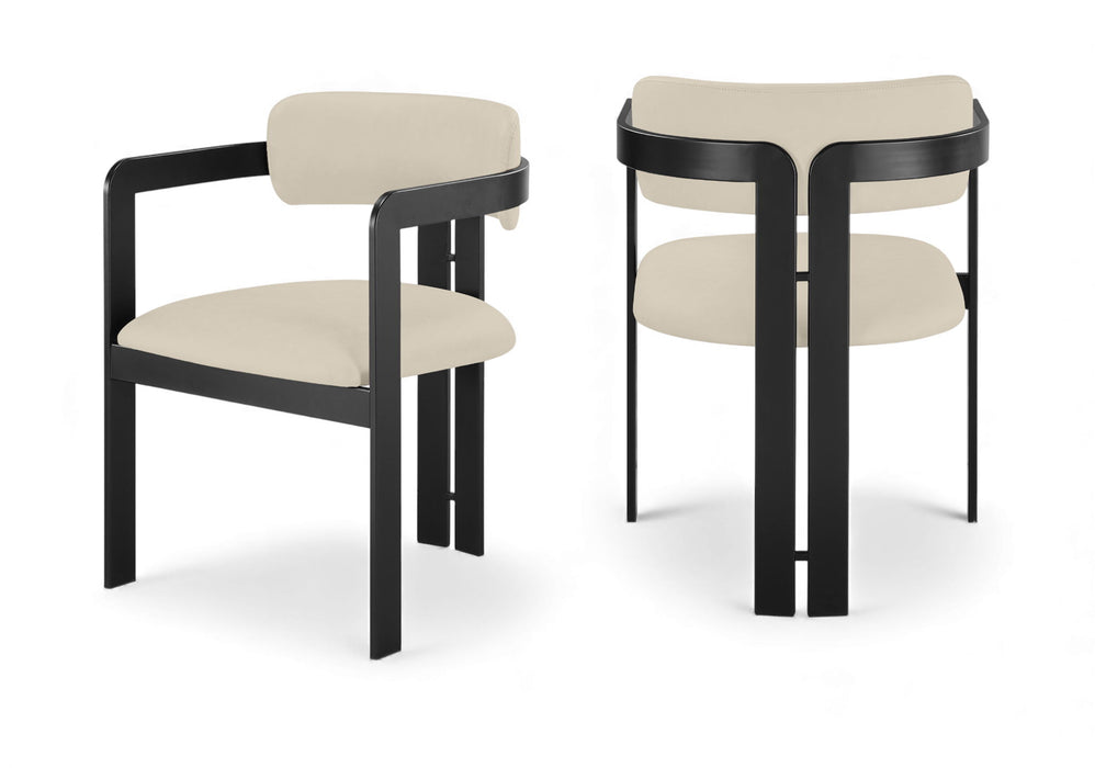 Aurum - Vegan Leather Upholstered Dining Chair With Graphite Black Base (Set of 2) Meridian Furniture