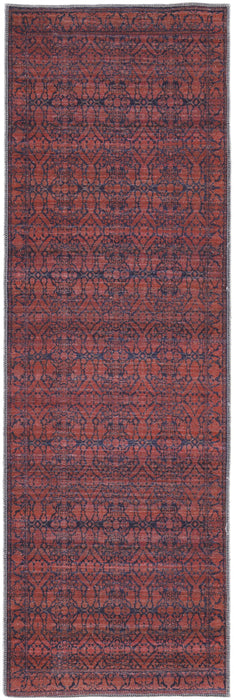 Floral Power Loom Runner Rug - Red And Black - 8'