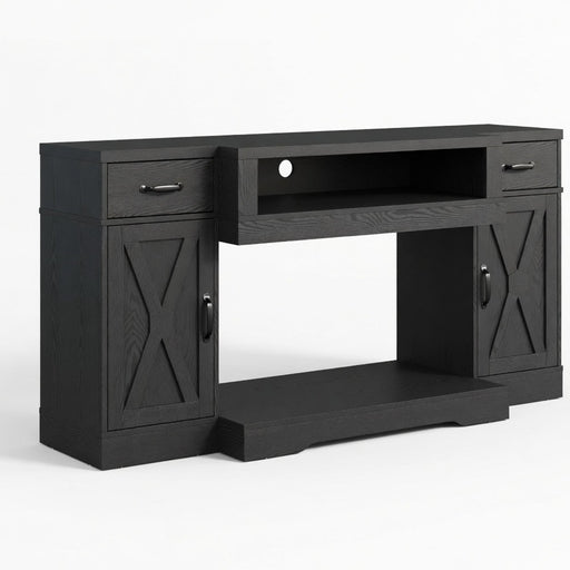 TV Stand With Adjustable Shelves & Double Doors Home Essentials